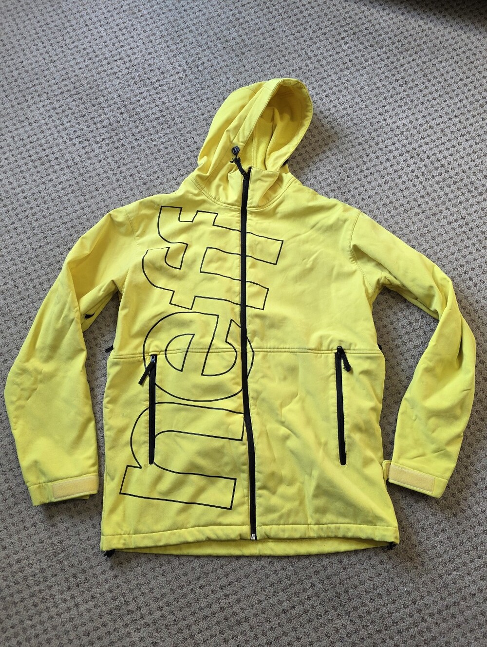 Neff Yellow Daily Softshell Hooded Jacket with Black Accents